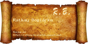 Ratkay Boglárka névjegykártya